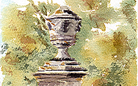 Taplow Court: Urn presented by Queen Anne 1705